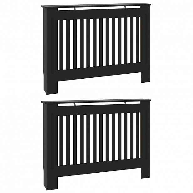 vidaXL Kryt radiátoru 2 ks Černá 112 x 19 x 81,5 cm Kompozitní dřevo