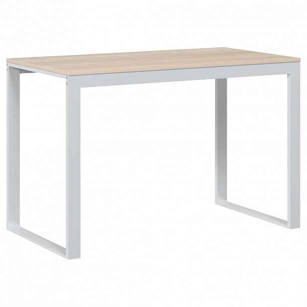 vidaXL Počítačový stůl bílý a dub 110 x 60 x 73 cm dřevotříska