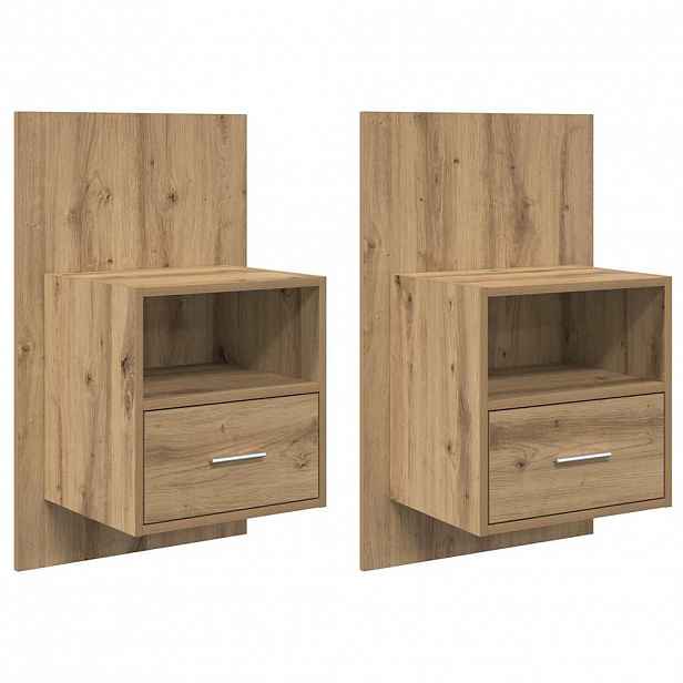 vidaXL Noční skříňka 2 ks Artisanový dub 50 x 32.5 x 80cm