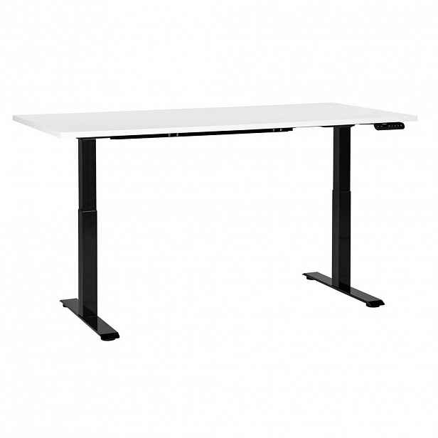 Beliani PSACÍ STŮL bíločerný 160/72 cm elektrický výškově nastavitelný Destin III