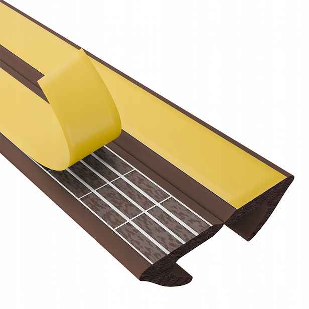 Těsnění do okenních dveří Samolepicí Tlumící bronz Typ V 9x7 mm 100 m