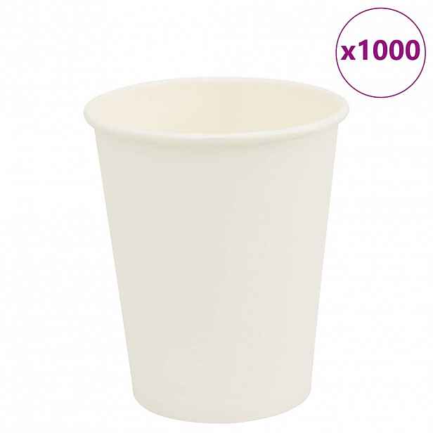 vidaXL Papírové kelímky na kávu 1000 pcs 8oz 200ml bílé