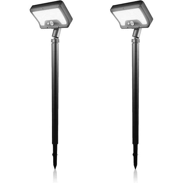 Zahradní solární Led lampy Pir senzor pohybu IP65, černé, 2 kusy