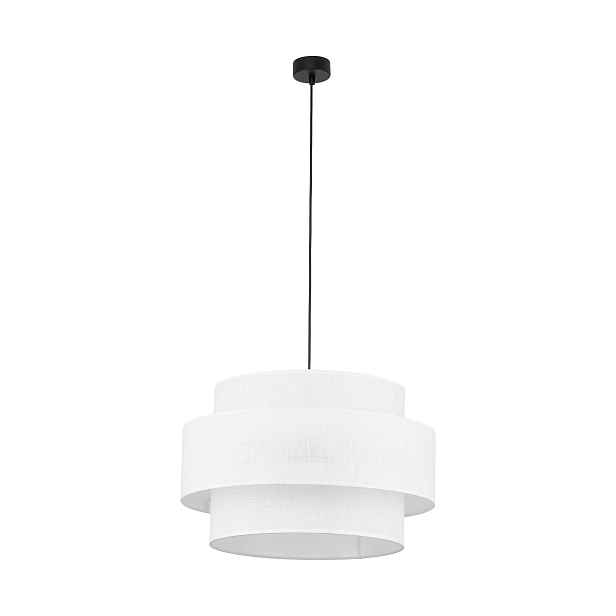Závěsná lampa Calisto Černá Bílá Abažur 3xE27 50 cm Stropní Svítidlo Obývací pokoj
