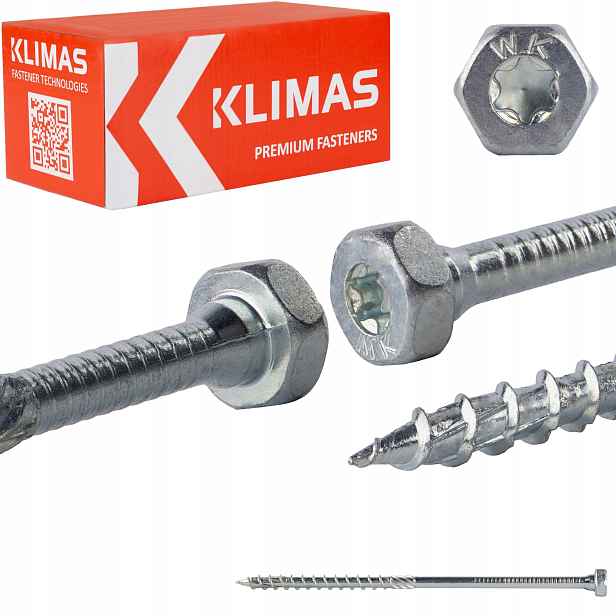 Šrouby pro tesařské spojky 8x180 mm 50 ks Torx na klíč Klimas Wkch