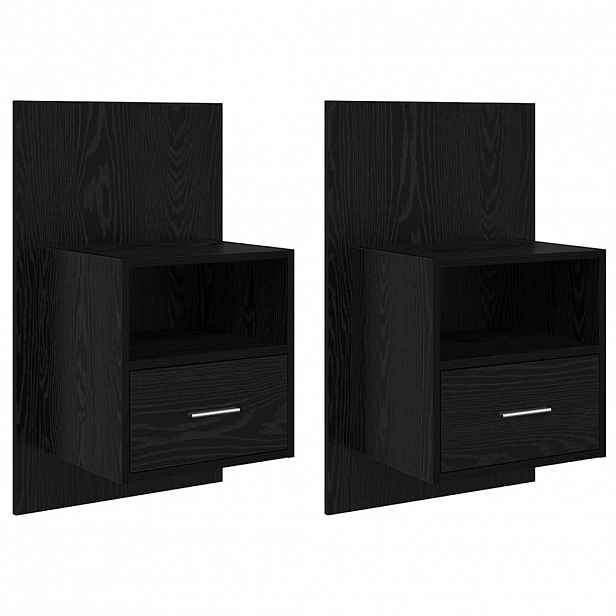 vidaXL Noční skříňka 2 ks Černý dub 50 x 32.5 x 80cm Kompozitní dřevo