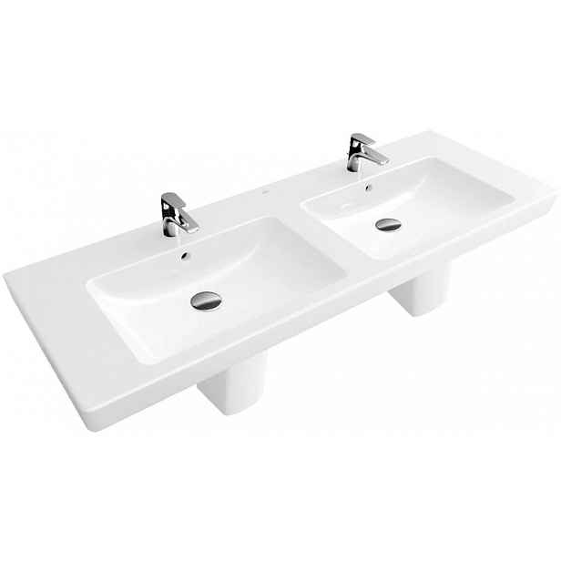 Dvojumyvadlo Villeroy & Boch Subway 2.0 130x47 cm dva otvory pro baterii 7175D001