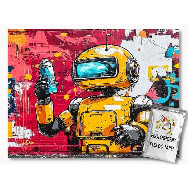 Fototapeta Flizelina Stěna Graffiti Urban Street Art Robot 416x290 130g