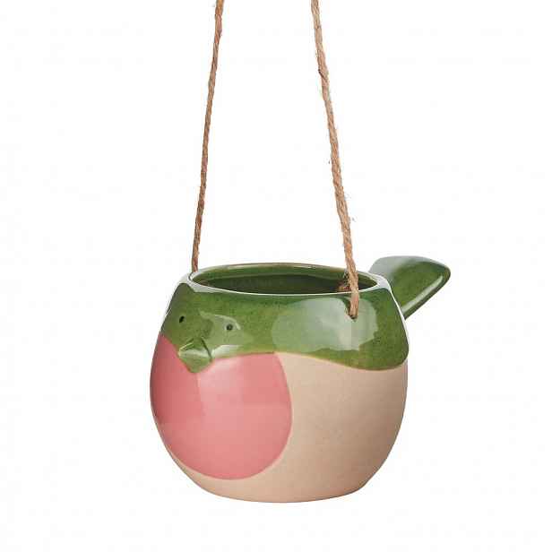 Butlers BIRDY Závěsný květináč ptáček - zelená