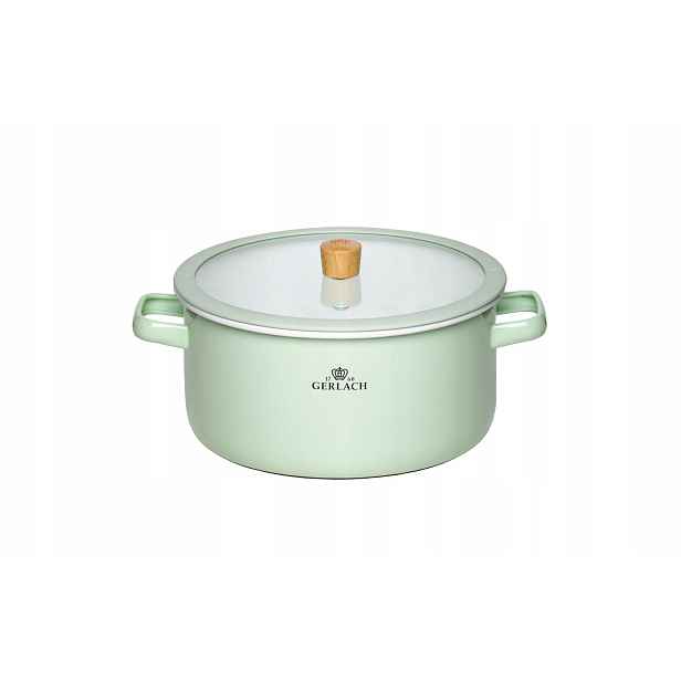Gerlach Hrnec hrnec Natur Enamel pastelově zelený 24 cm 5 l