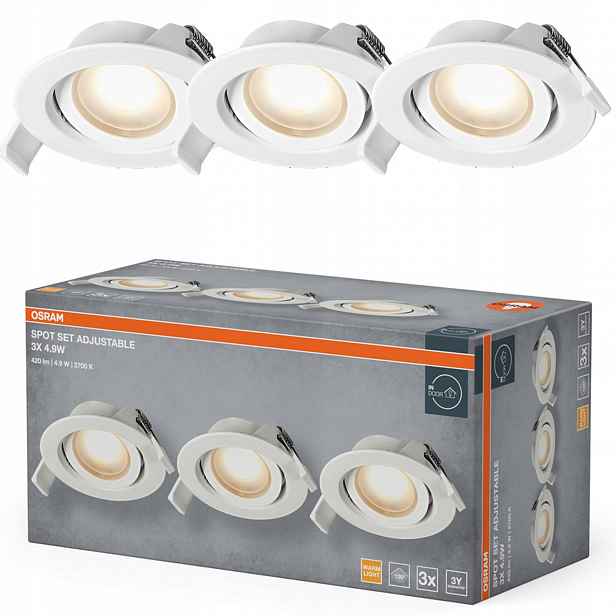 3x Led podomítkové stropní svítidlo Kulaté Stropní Svítidlo Spot Pohyblivé 4.9W 220lm 2700K