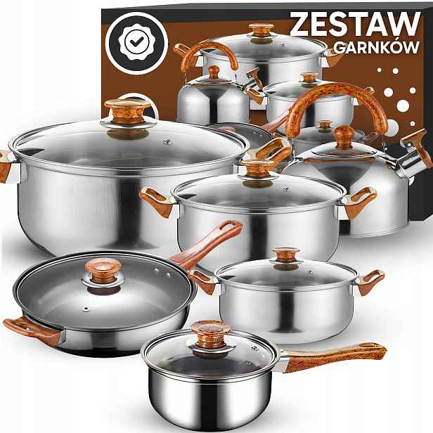 Komplet Kuchyňských Hrnců 11 El. Plyn/indukce Konvice Pánev Poklice