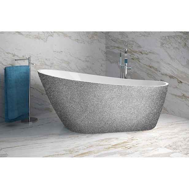 BESCO Olsen Spa  MELODY VANMELODY150ZG2 - Volně stojící vana MELODY Glam - stříbrná