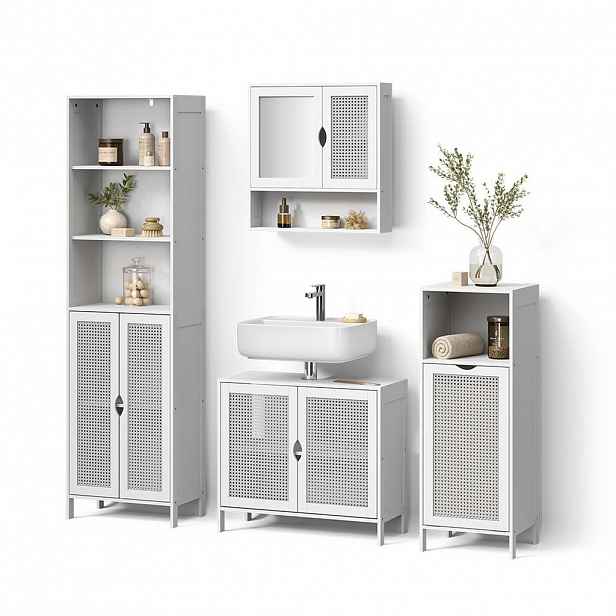 Livinity® KOUPELNOVÝ NÁBYTEK Mincio, Bílá, 4dílná