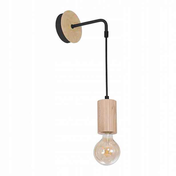Nástěnná lampa Milagro Lines MLP8824 Dřevo Černá Loft E27 60W