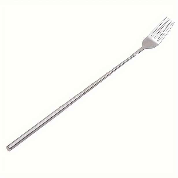 TEMU Nerezová teleskopická vidlice s výsuvnou dlouhou rukojetí pro grilování, stolování a servírování dezertů, s rozsahem od 8,7 do 25,4 palců