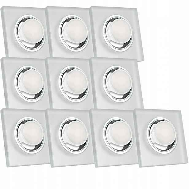 10X Skleněná Zapuštěná Lampa Námraza Kolo Silné Sklo Žárovka 1.5 W