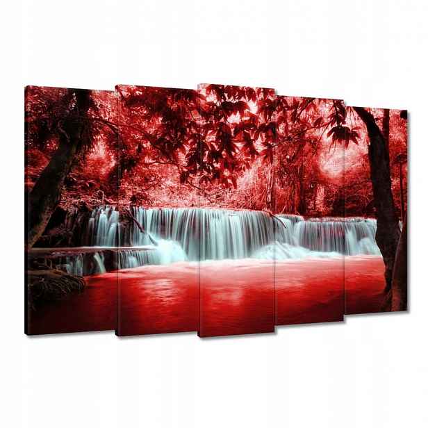 Obrazy 150x95 Červený vodopád Kaskáda