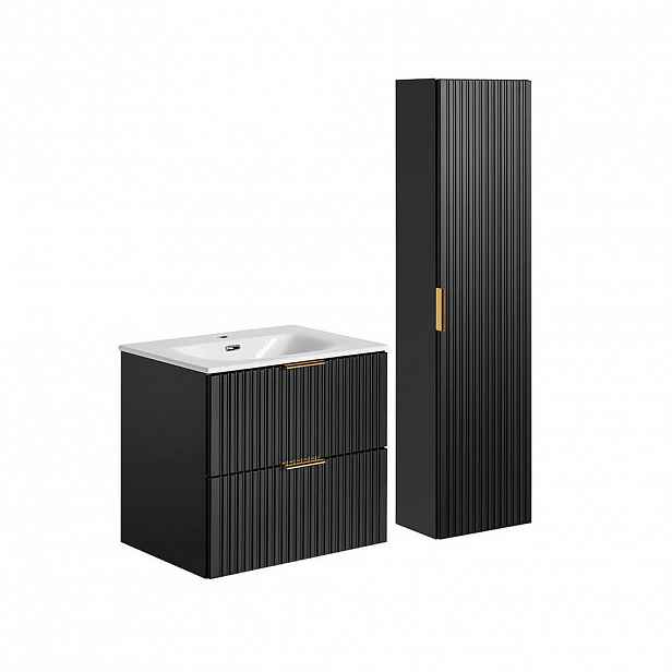 Petits-meubles KOUPELNOVÝ NÁBYTEK 60.2cm Adriel 2er-Set Matná černá