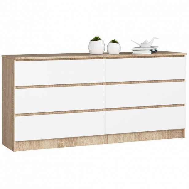 RAUMHIRSCH FURNITURE KOMODA dub Sonoma, bílá 77/160/40