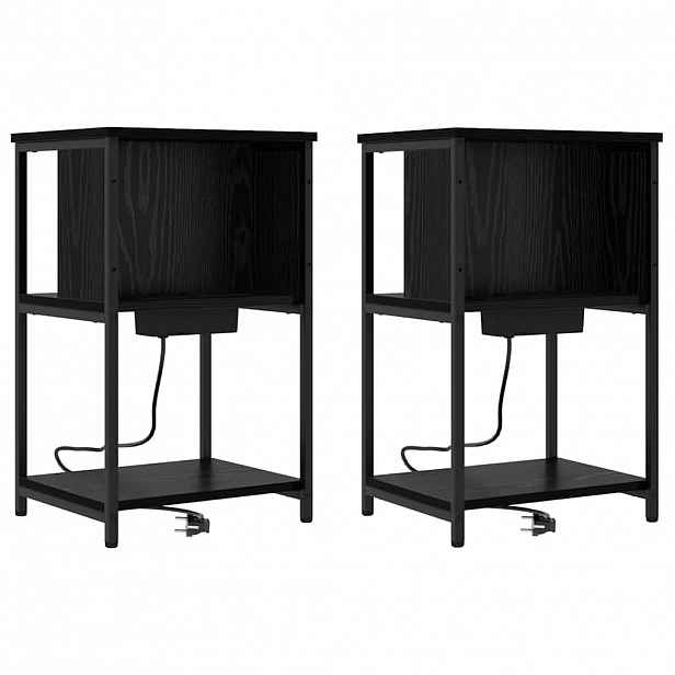 vidaXL Noční skříňka 2 ks Černý dub 38 x 31 x 61 cm Kompozitní dřevo