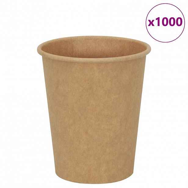 vidaXL Papírové kelímky na kávu 1000 pcs 8oz 200ml hnědé
