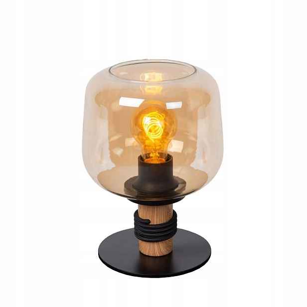 Černá stolní lampa Ilona vintage s teplým leskem do kanceláře 01/62/Lucide