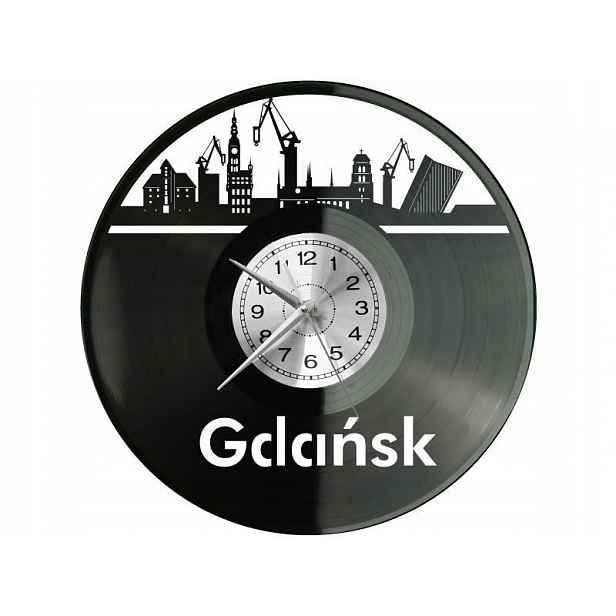 Gdaňsk Město Polsko Nástěnné hodiny Vinylová deska Moderní dekorativní