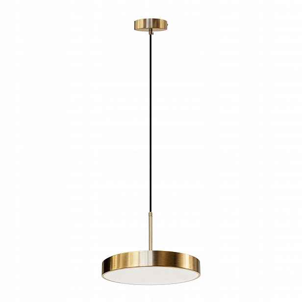 Lampa Stropní Svítidlo Závěsná Led 30 cm Zlatá Kartáčovaná Minimalistická Kulatý