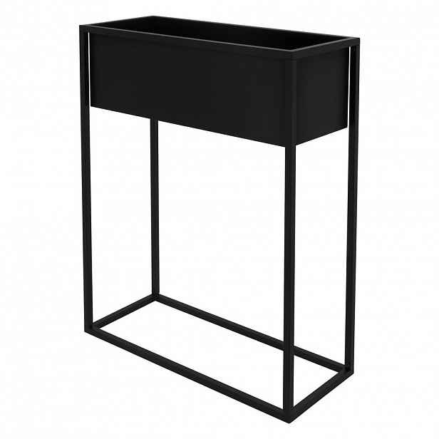 ML-DESIGN VÁZAČ NA KVĚTINY 60 x 25 x 78 cm, obdélníkový, černý, z kovu