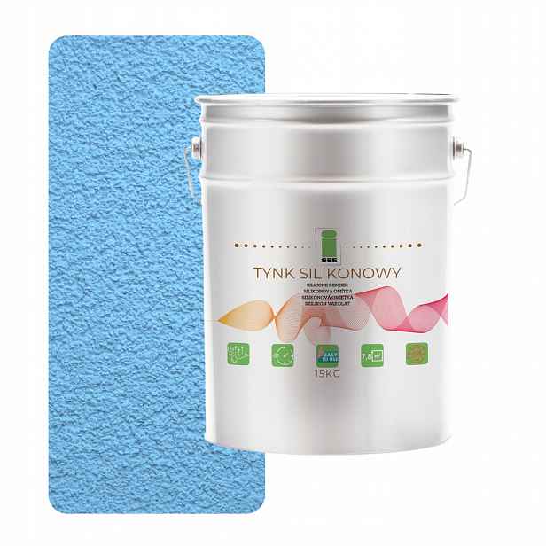 Silikonová Fasádní Omítka Zesílená, Modrá, 1.5 MM, Trvanlivá, 15 Kg