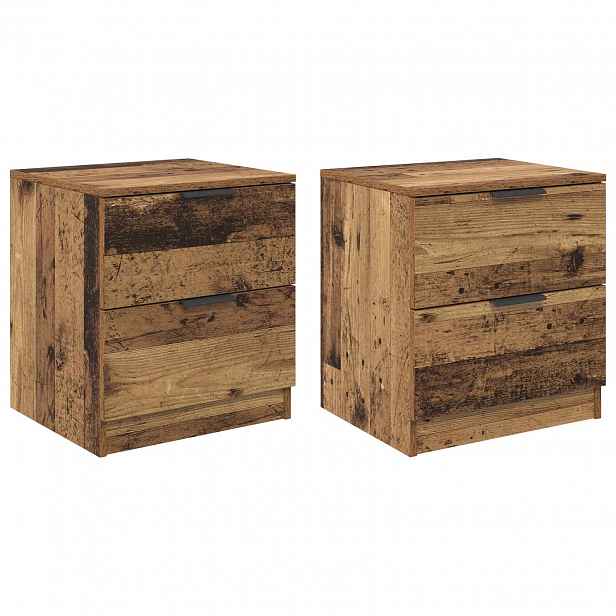 vidaXL Noční skříňka 2 ks Staré dřevo 45 x 39 x 50cm Kompozitní dřevo