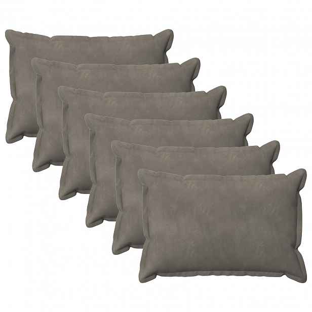 vidaXL Povlak na polštář 6 pcs HOUTEN Světle šedá 50 x 75 cm Samet