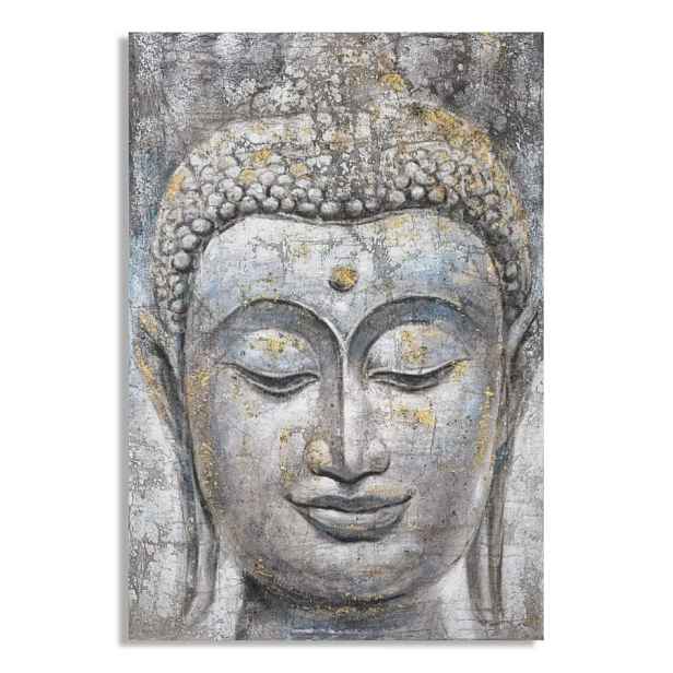 Mauro Ferretti Obraz Face Buddha Light A 80x120 cm šedý