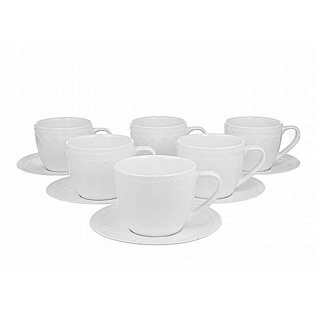 Sada šálků na kávu porcelánová 6 kusů s podšálky Twilight