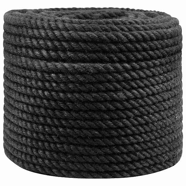 vidaXL Jutové lano 140 mm 50 m Černá 100% jute Tossa