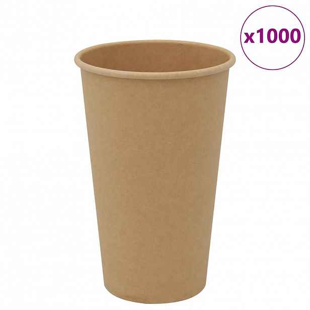 vidaXL Papírové kelímky na kávu 1000 pcs 16oz 400ml hnědé