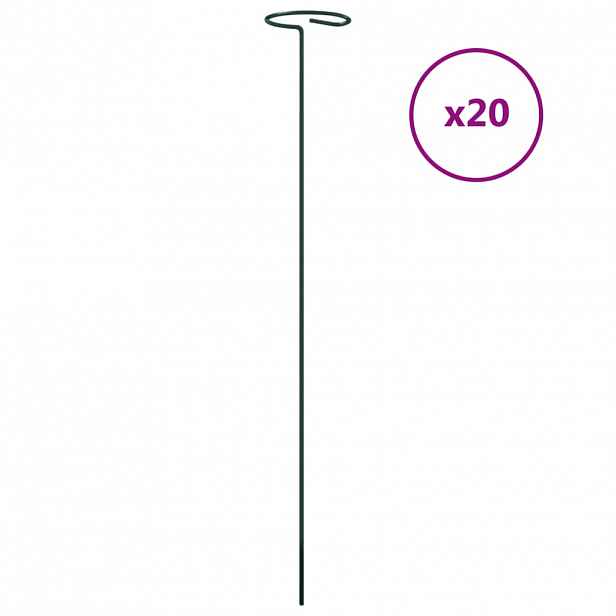 vidaXL Tyčky k rostlinám 20 ks tmavě zelené 40 cm ocel