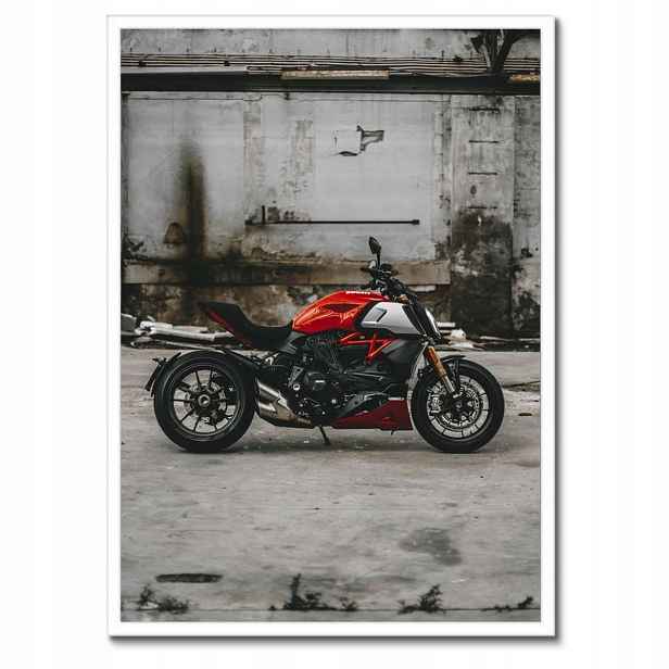 Plakáty v rámu 50x70 Červené Ducati Motocykl