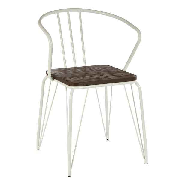 Bílá/v přírodní barvě jídelní židle z jilmového dřeva District – Premier Housewares