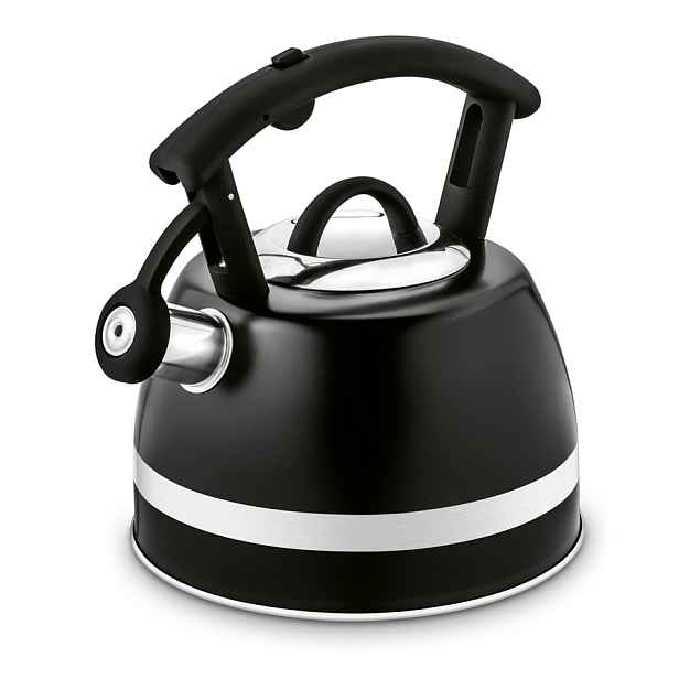 Konvice na indukci, plyn s píšťalkou, černá, 3 l