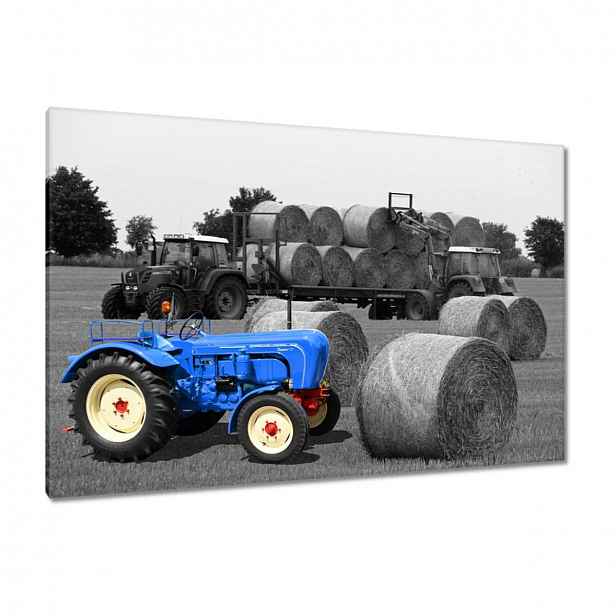 Obrazy 120x80 Žně Modrý traktor