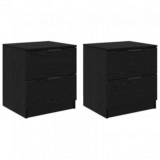 vidaXL Noční skříňka 2 ks Černý dub 45 x 39 x 50cm Kompozitní dřevo