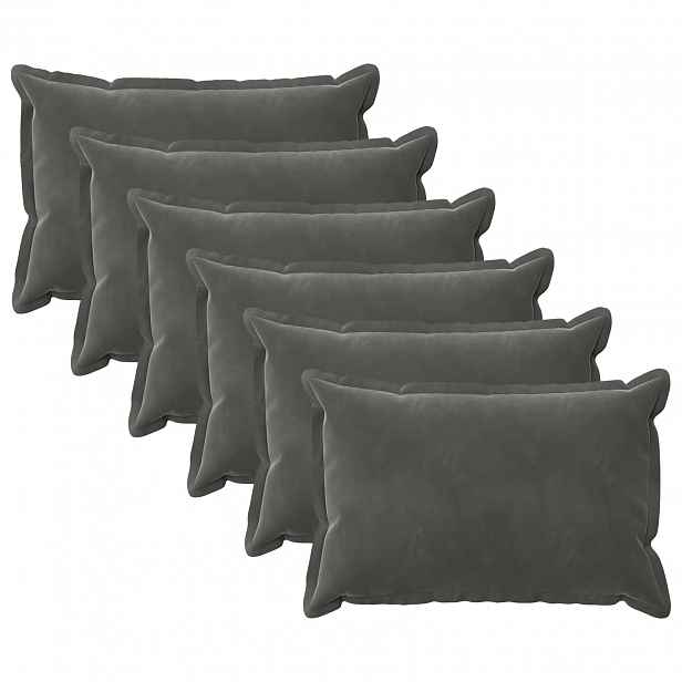 vidaXL Povlak na polštář 6 pcs HOUTEN Tmavě šedá 50 x 75 cm Samet