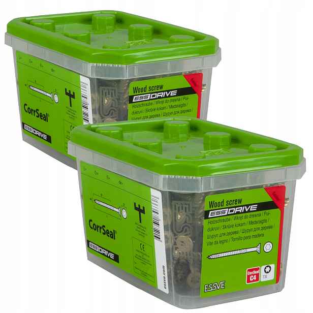 Essve Essdrive Šroub do dřeva s kuželovou hlavou Fs CorrSeal 4,5x50 mm 200 ks x2