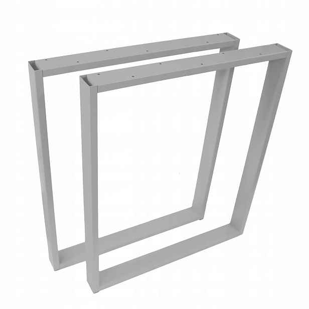 Kovové nohy pro stůl Loft Industrial šedé 60x72 cm Profil 6x2 cm 2 ks