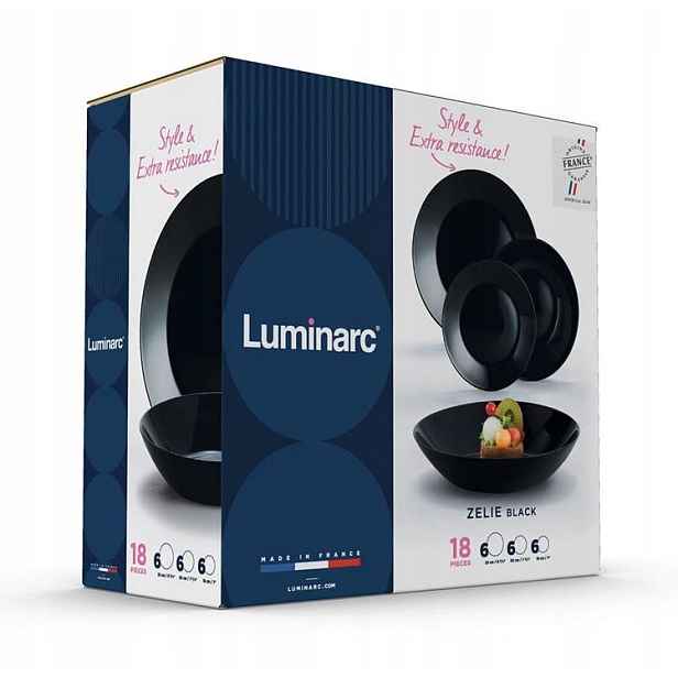 Luminarc Jídelní sada Zelie 18 dílů 6 osob Černá 793