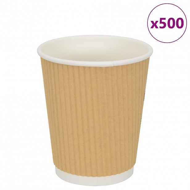 vidaXL Papírové kelímky na kávu 500 pcs 8oz 200ml hnědé