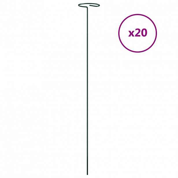 vidaXL Tyčky k rostlinám 20 ks tmavě zelené 61 cm ocel