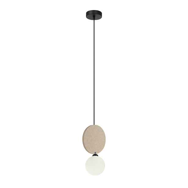 Závěsná lampa Andrea černá plstěná béžová koule G9 25W Italux